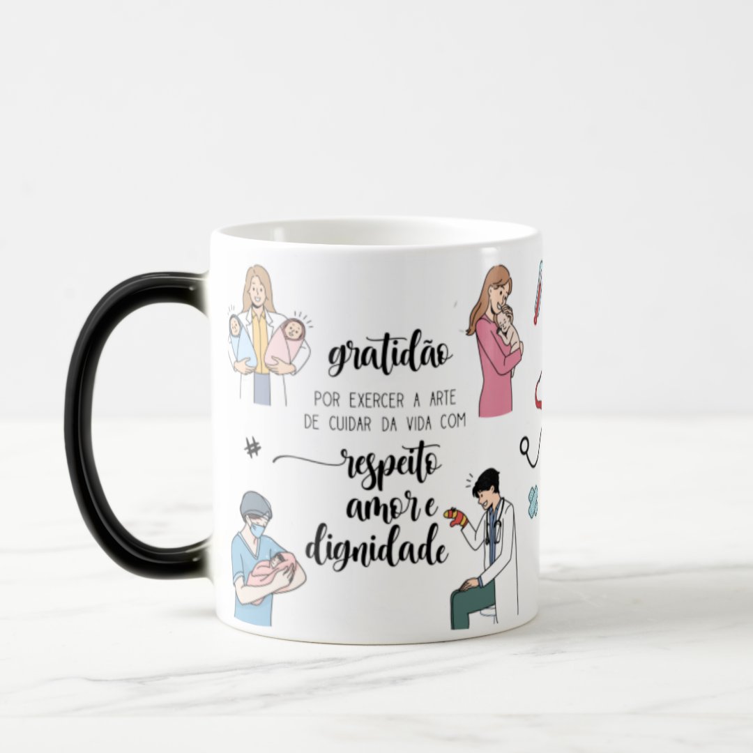 Caneca Mágica Presente Criativo para Dia do Médico Pediatra