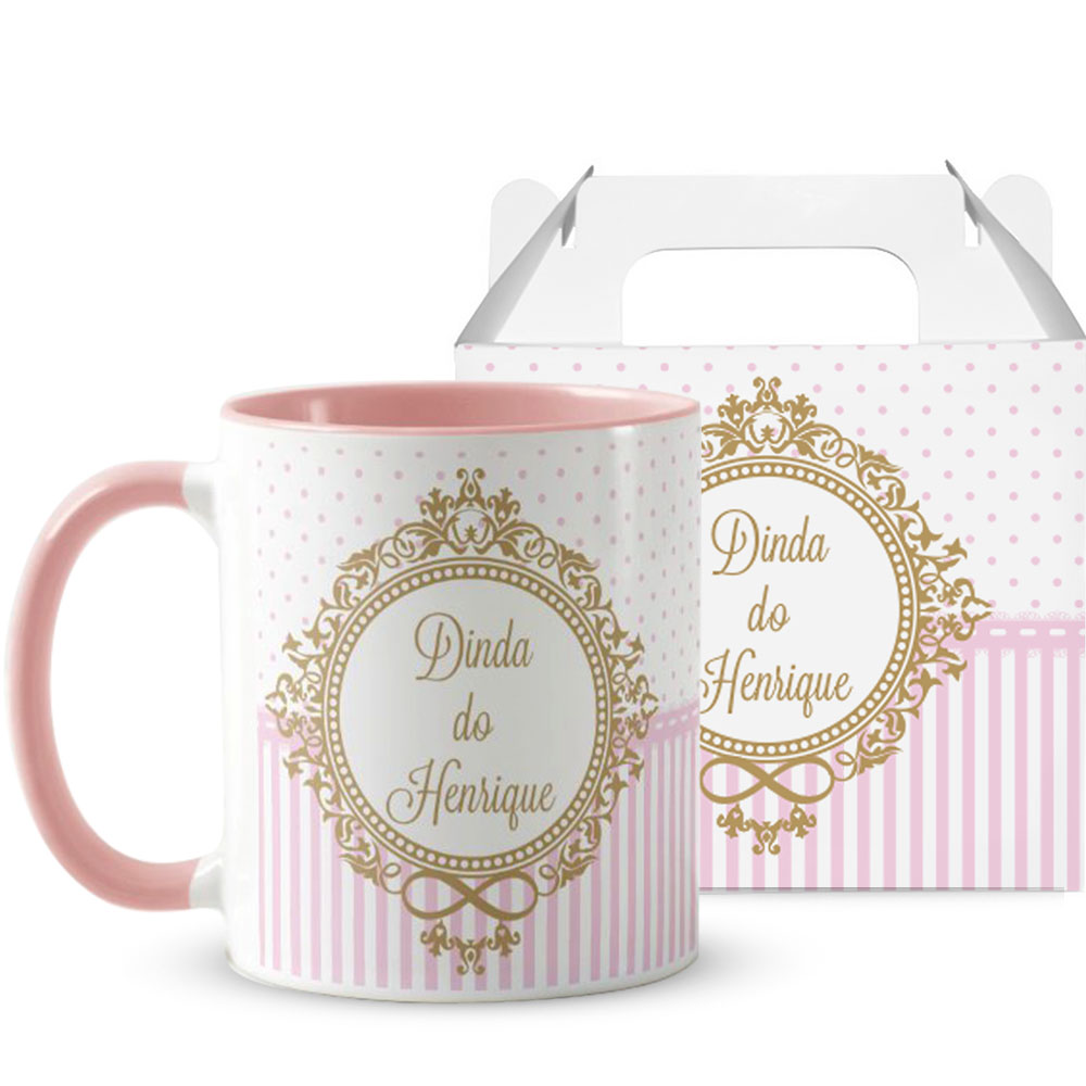 Kit 2 Canecas Batismo Dindo e Dinda Presente Personalizado Com Nome