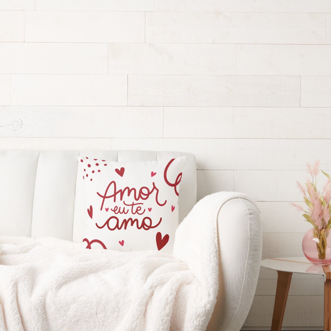Almofada Decorativa Presente em Comemoração Amor Eu Te Amo