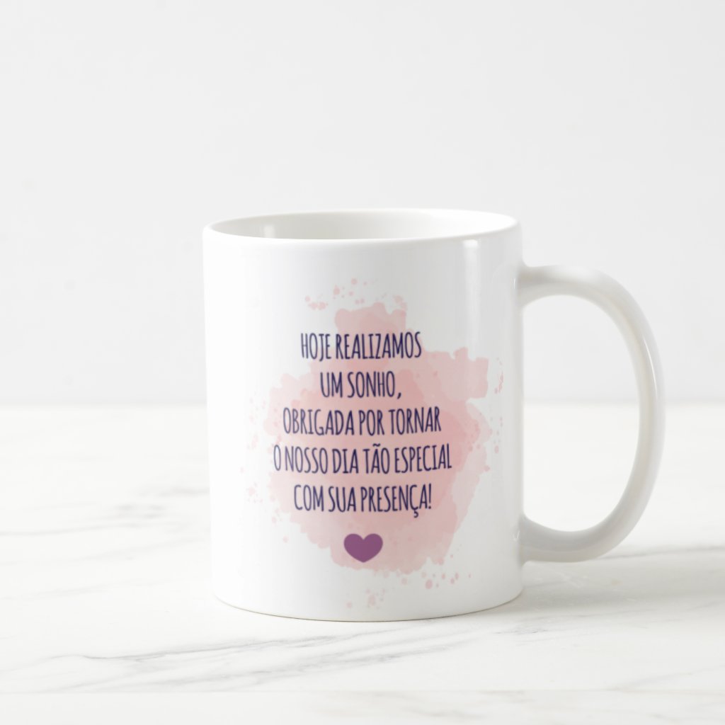 Caneca Personalizada Presente de Casamento Madrinha - Floral