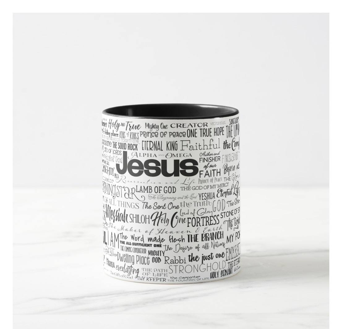 Caneca Personalizada Os Nomes De Jesus Preto