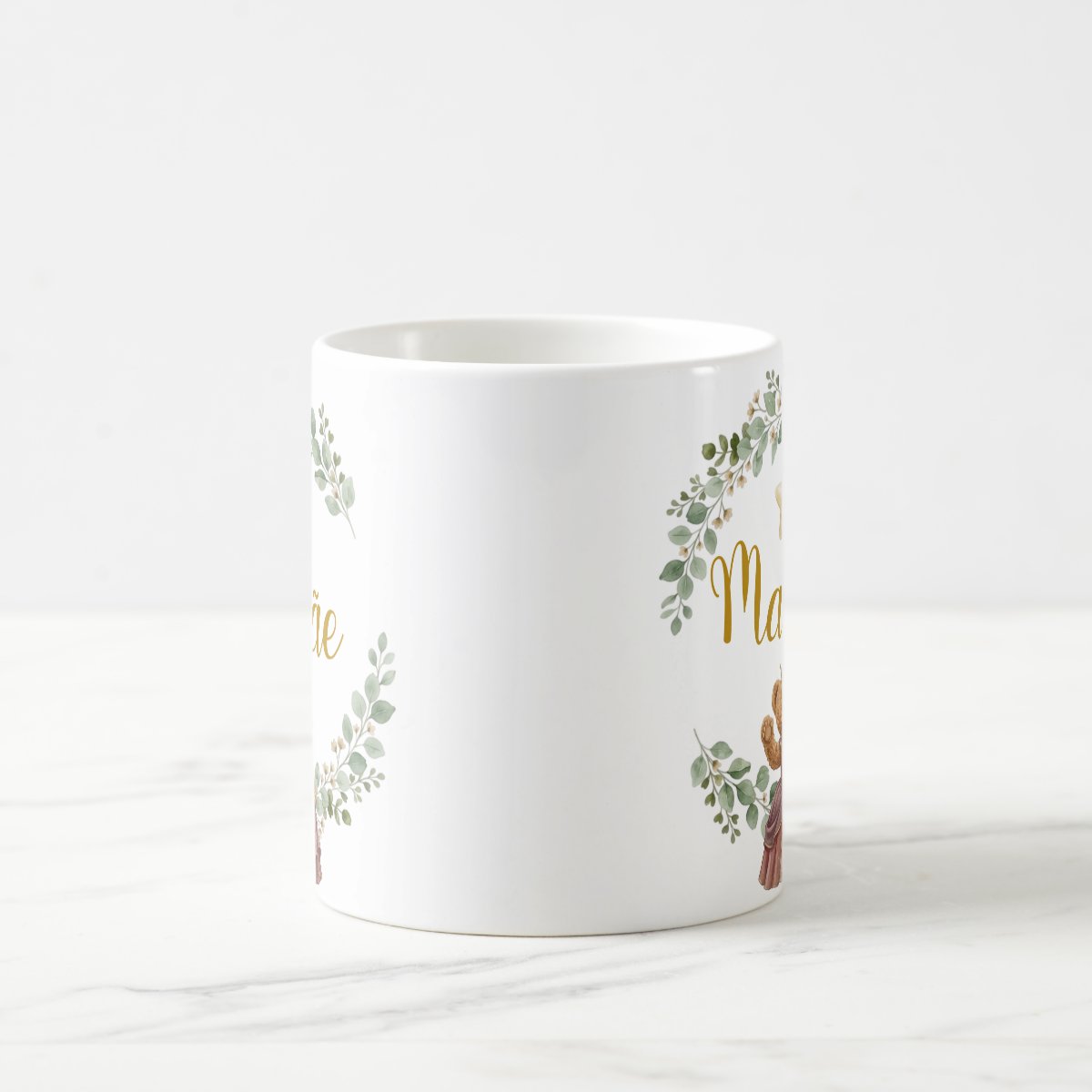 Caneca Ursa Princesa Mãe Presente Dia das Mães Família Pronta Entrega