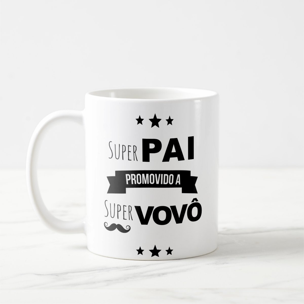 Kit Caneca e Almofada Super Pai Promovido a Super Vovô