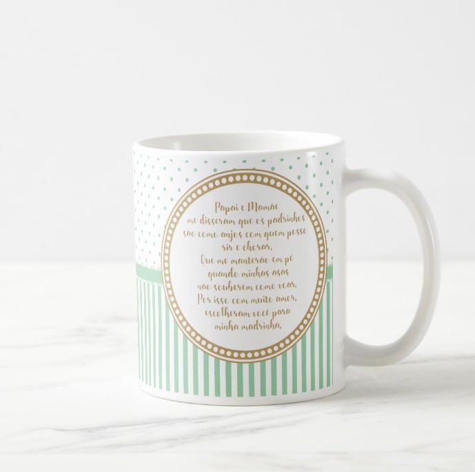 Caneca Personalizada para Batizado e Caixinhas - Verde Claro