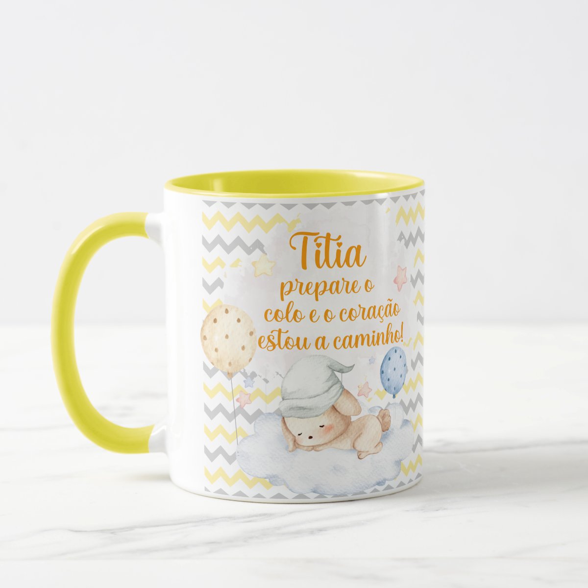 Caneca Presente Criativo Anunciar Gravidez Família - Titia