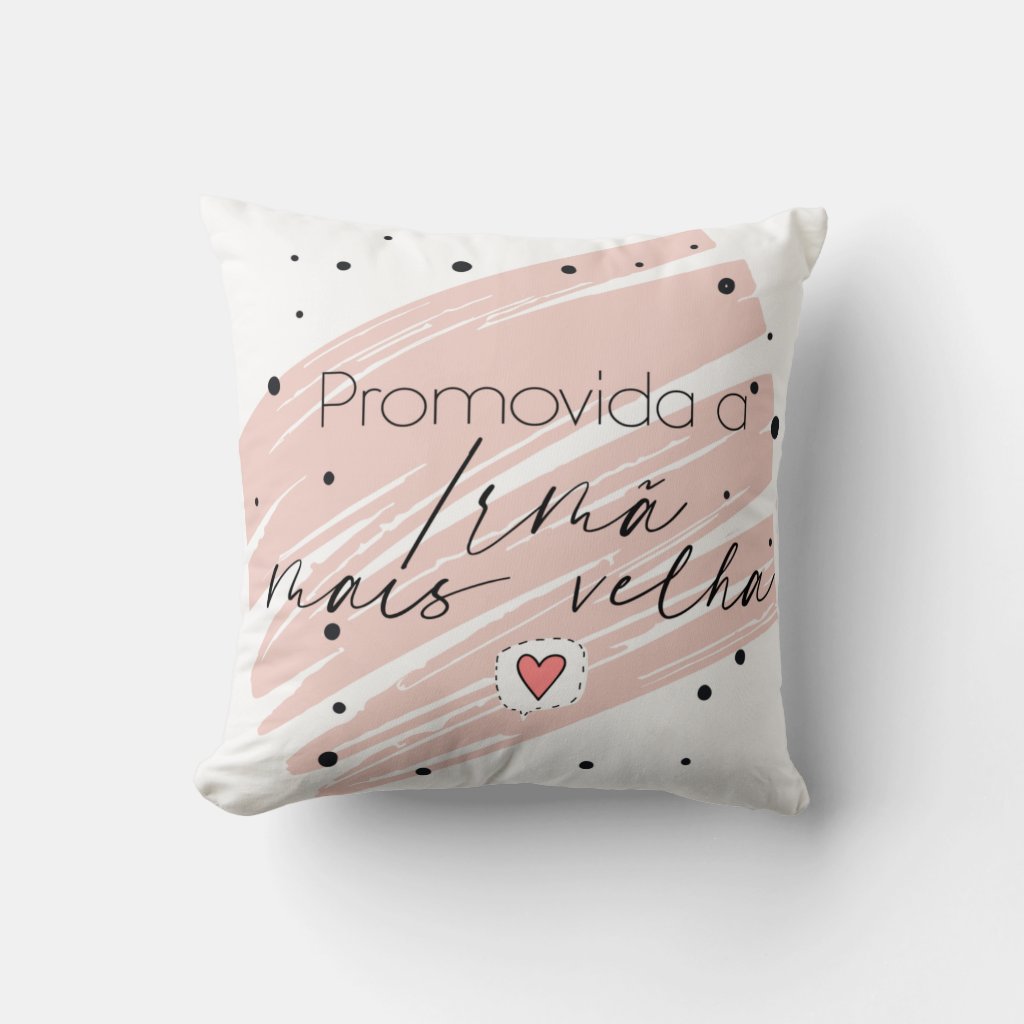 Almofada Presente Revelação Promovida A Irmã Mais Velha