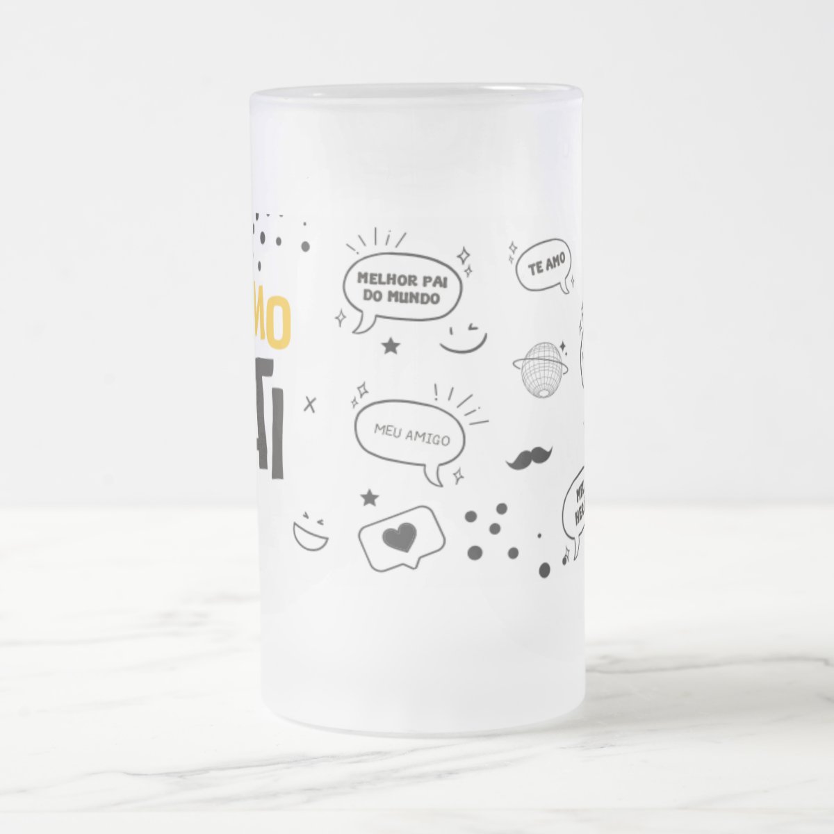 Copo de Cerveja Personalizado Presente Especial Te Amo Pai
