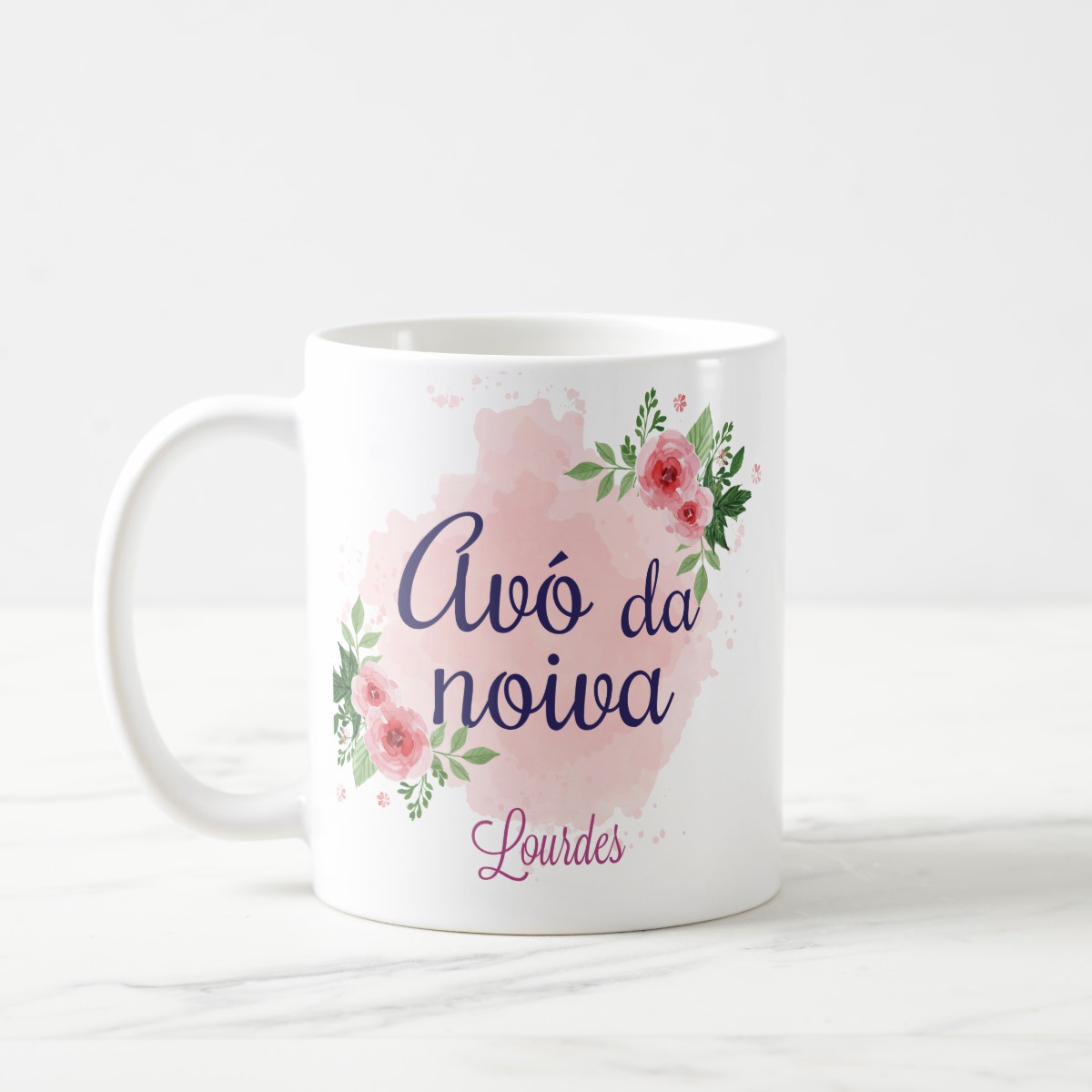 Caneca Personalizada Avô Da Noiva Lembrança Casamento Floral