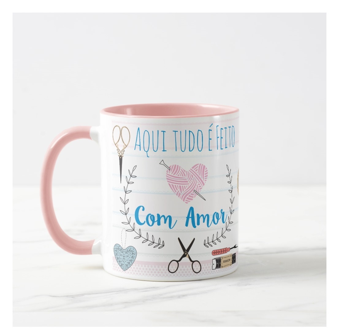 Caneca Personalizada Presente Artesã Tudo Feito com Amor