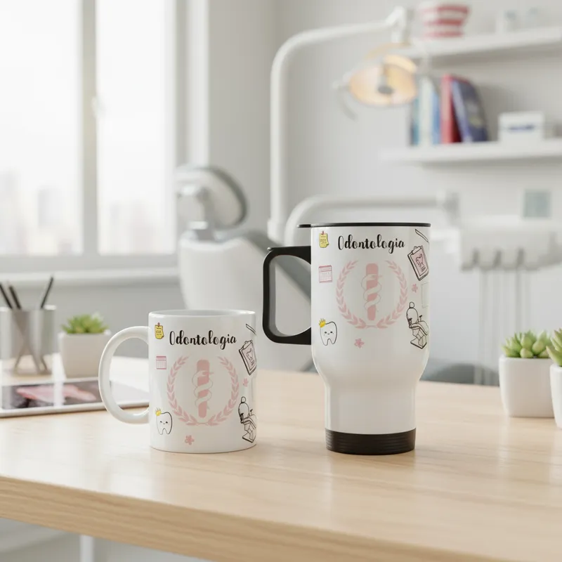 Kit Dentista Caneca, Garrafa e Copo Térmico Odontologia Mimo