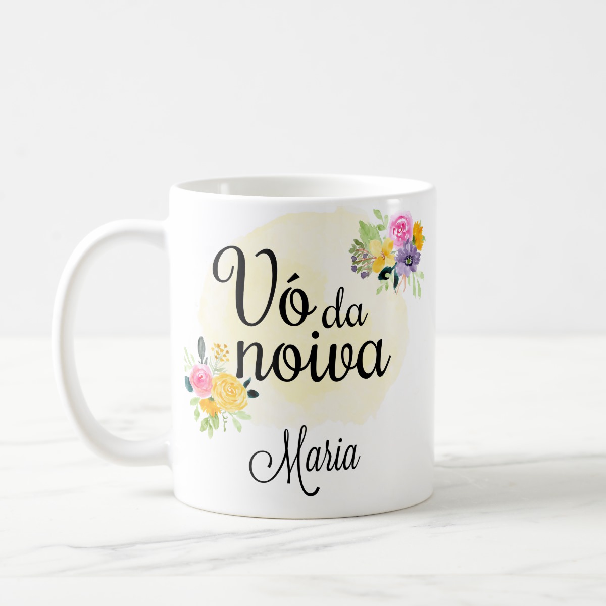 Caneca Personalizada Avó da Noiva Casamento Amarelo