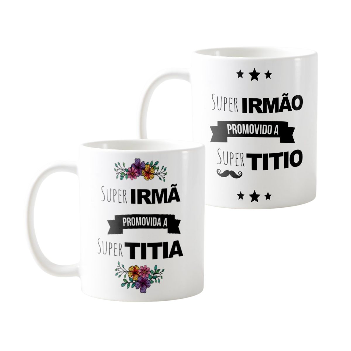 Conjunto Canecas Anúncio de Gravidez Promovidos a Tia e Tio - Anúncio de Gravidez (Tia)