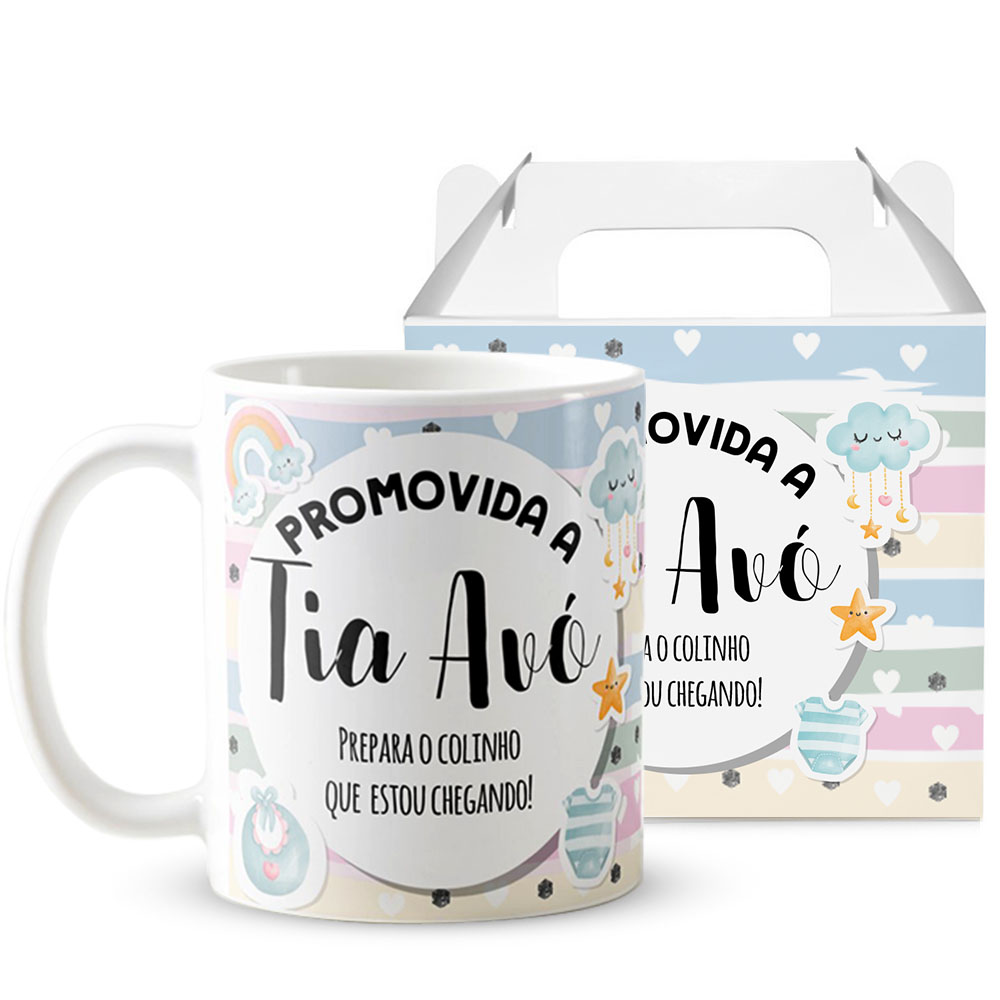 Caneca Presente Gravidez para Tia Avó Tivó Familia Cresceu - Anúncio de Gravidez (Avós)