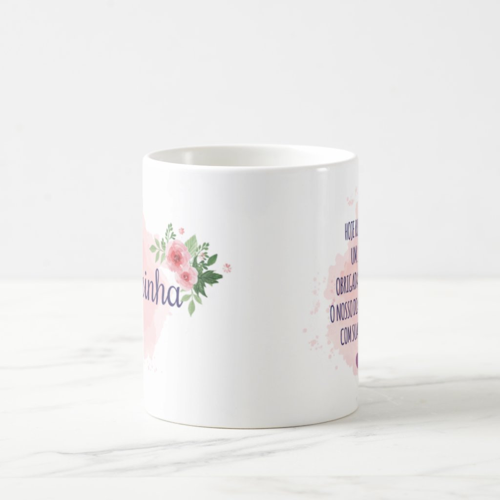 Caneca Personalizada Presente de Casamento Madrinha - Floral
