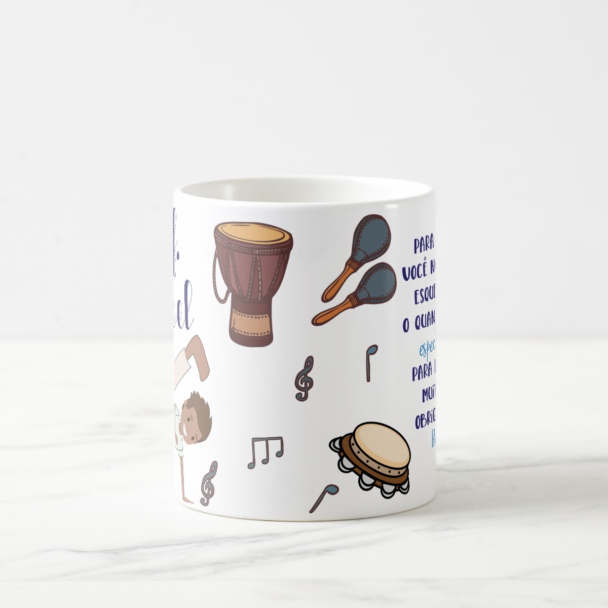 Caneca Presente Professor de Capoeira Nome e Agradecimento