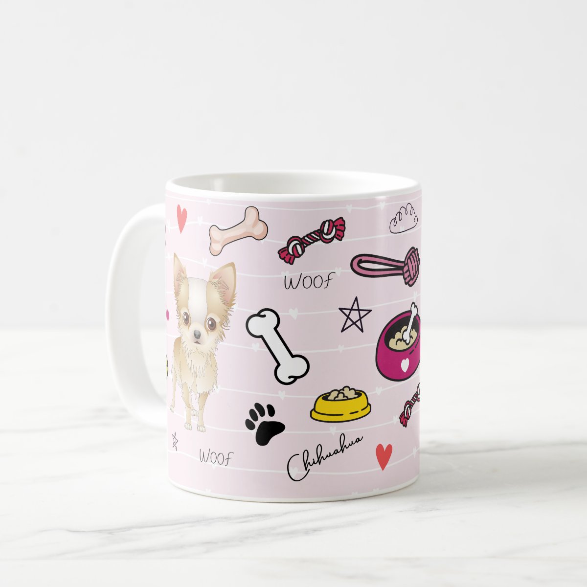 Caneca Criativa Mãe de Pets Chihuahua Cachorro com Nome