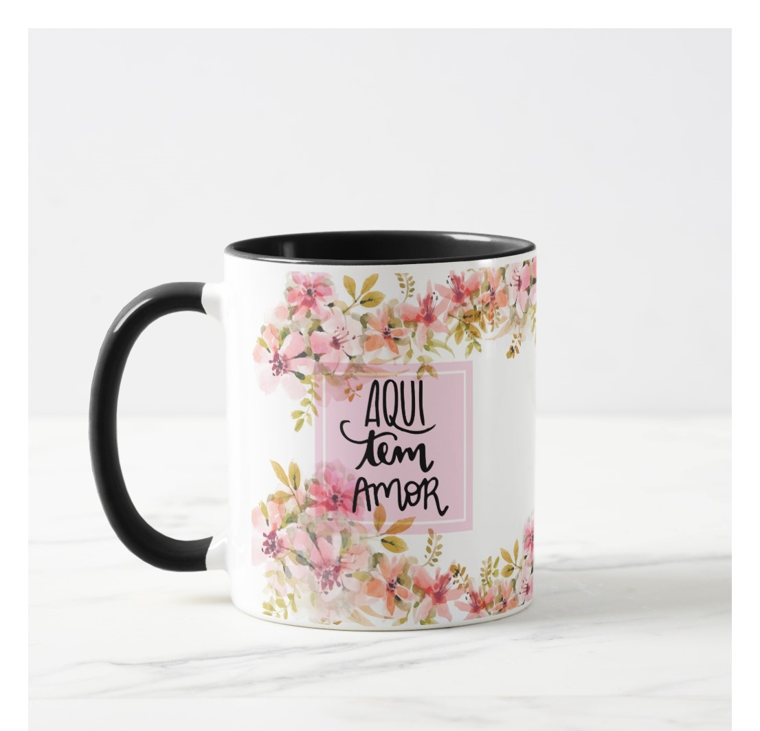 Caneca Personalizada Frase Aqui Tem Amor - Outros ( Frase Aqui Tem Amor)