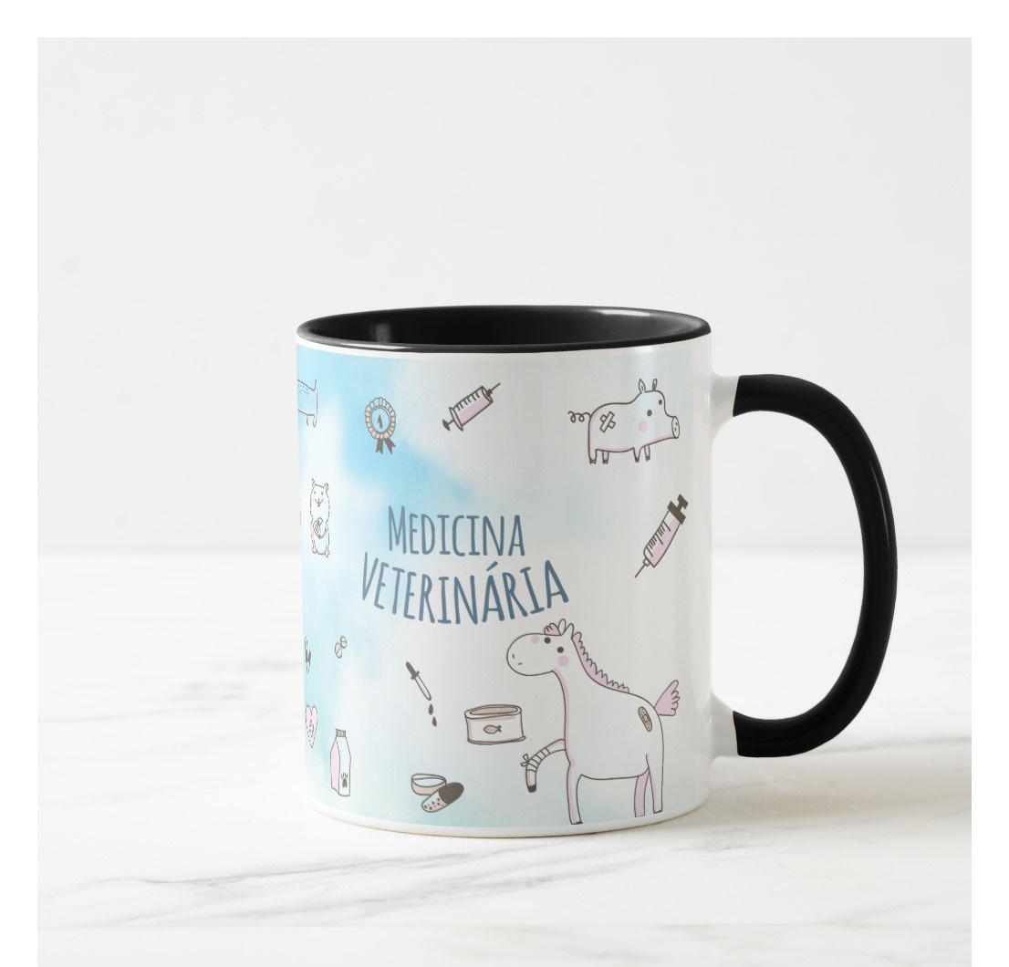 Caneca Medicina Veterinária Profissão Veterinário com Nome
