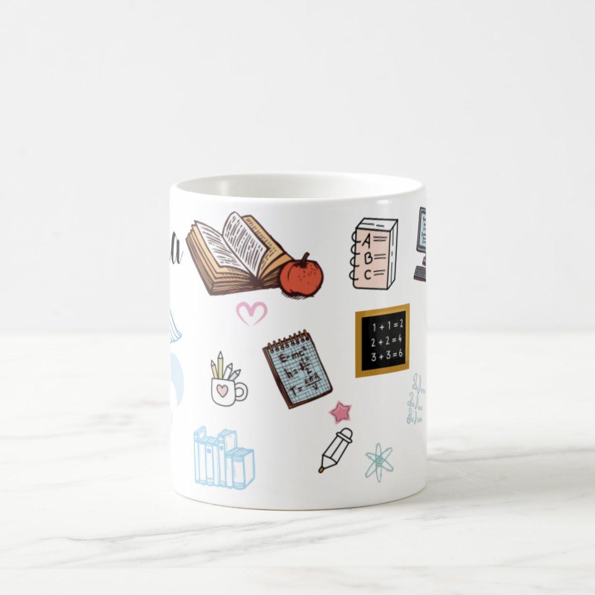 Caneca Personalizada Profissão de Pedagogia Símbolo com Nome