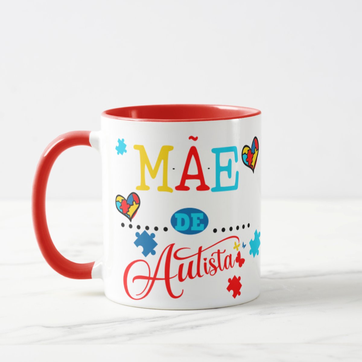 Caneca Personalizada Presente Especial Mãe Autista Autismo - Família (Mãe)