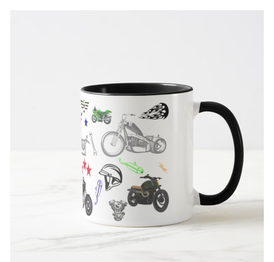 Caneca Motociclista Personalizada Avatar Moto Nome Presente Profissões 🏍️