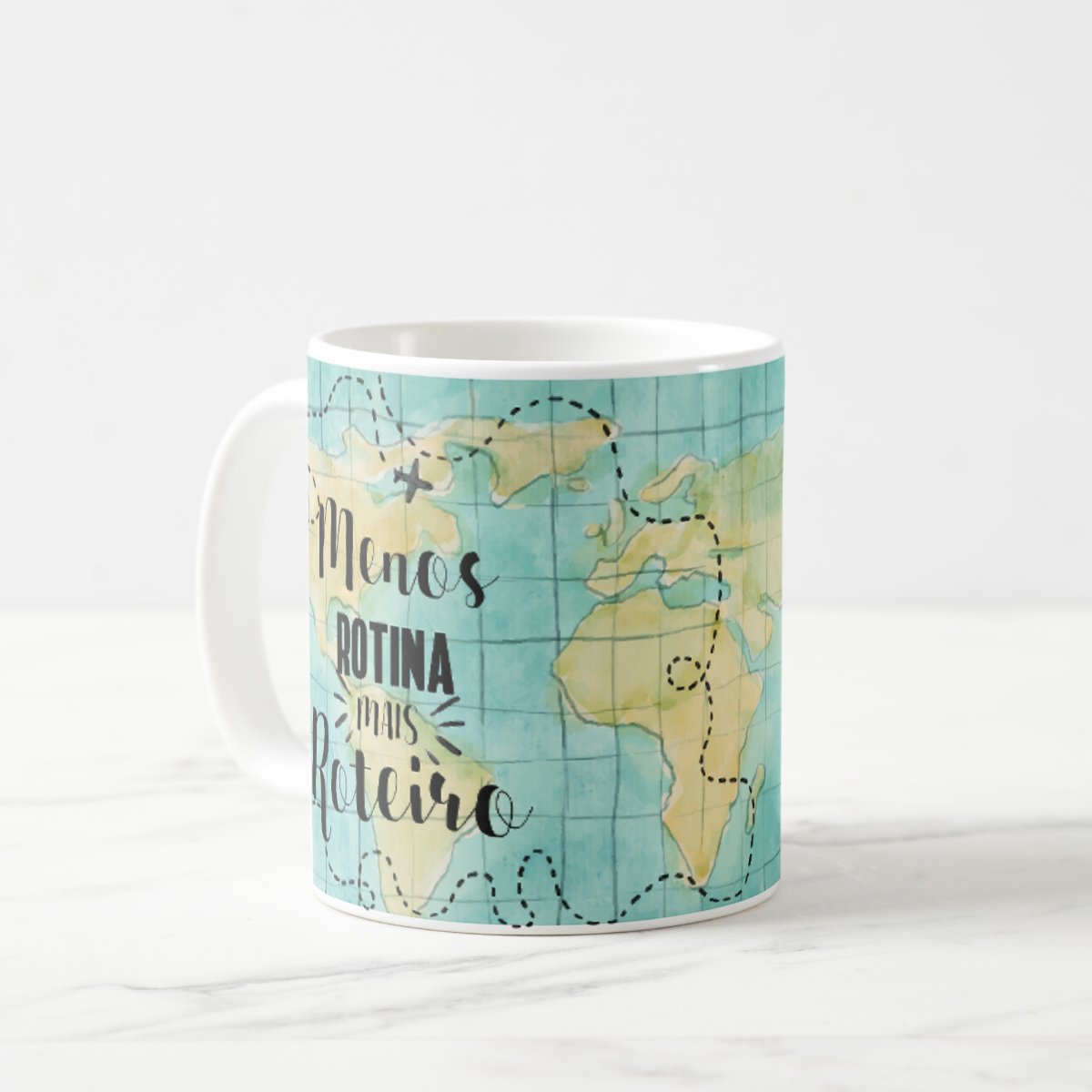 Caneca Personalizada Turismo Frase Menos Rotina Mais Roteiro
