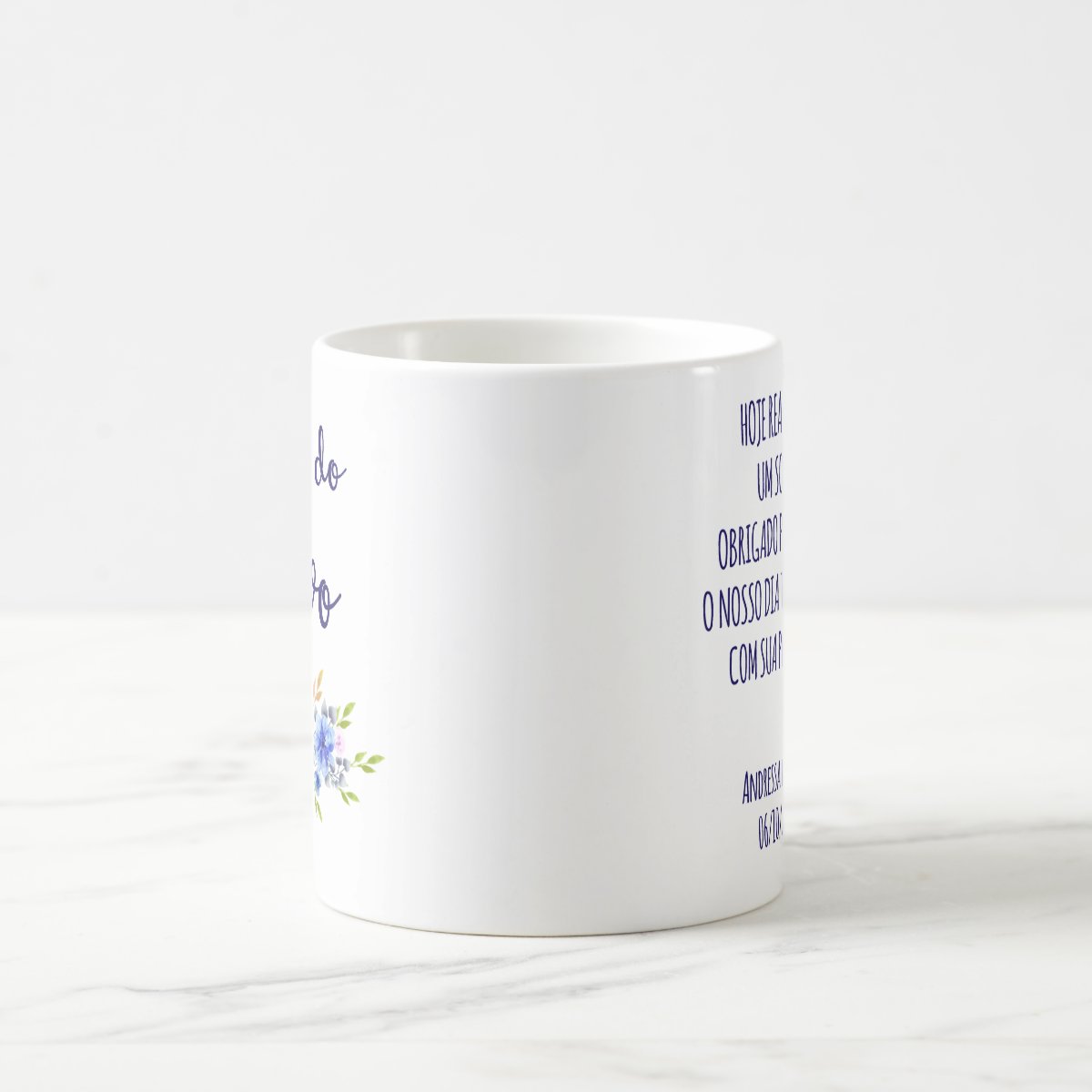 Caneca Casamento Azul Presente Convite Familia Mãe do Noivo