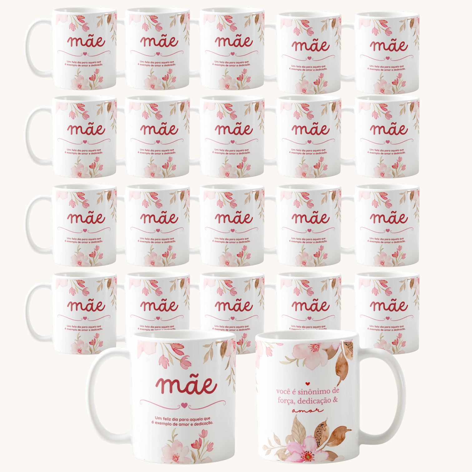 Kit 20 Canecas Presente Funcionária Empresa Dia Das Mães - Família (Mãe)