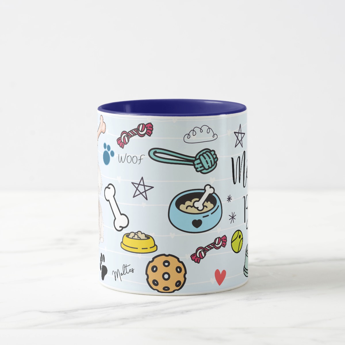 Caneca Pet Mãe De Maltes Branco
