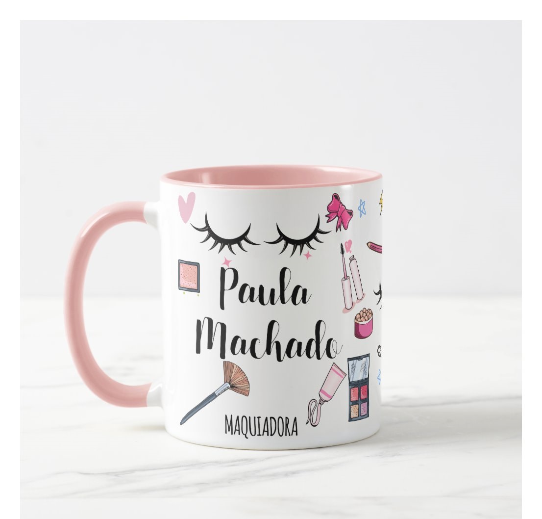 Caneca Personalizada Maquiadoras Maquilagem com o Nomes - Profissões (Cabeleireiro(a))