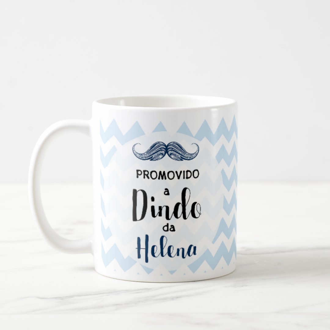 Caneca Personalizada com Nome Convite Dindo de Batismo - Batizado (Batizando(a))