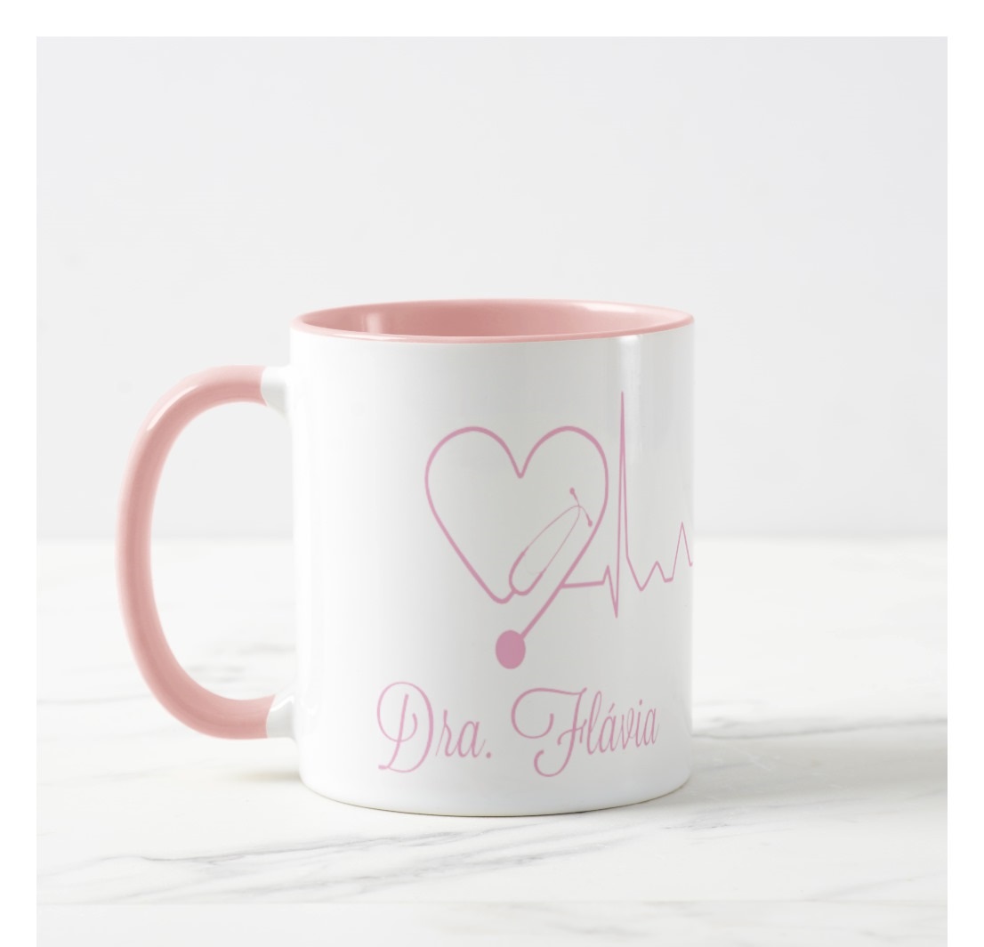 Caneca Medicina Profissão Médica com Estetoscópio