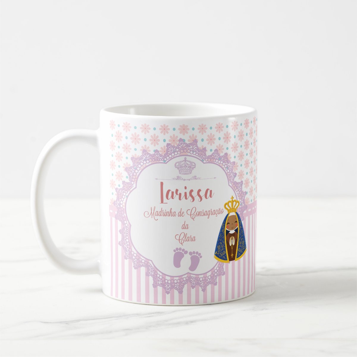 Caneca Presente Especial Batizado Madrinha de Consagração