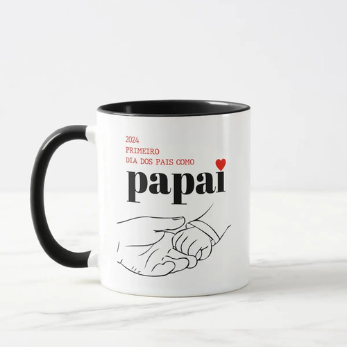 Kit Caneca e Almofada Primeiro Dia dos Pais Como Papai Pai