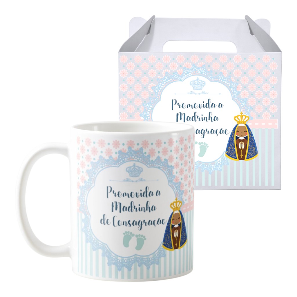 Caneca Presente Madrinha de Consagração Pronta Entrega - Batizado (Madrinha de Consagração)