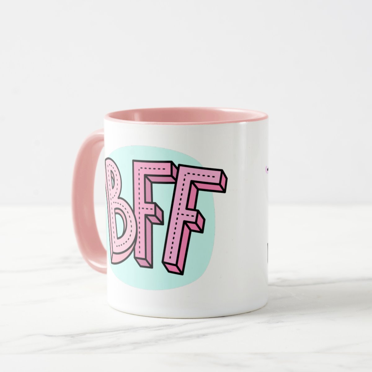 Caneca Best Friend Pronta Entrega Presente Amiga Melhor Amiga Rosa 325ml com Caixinha