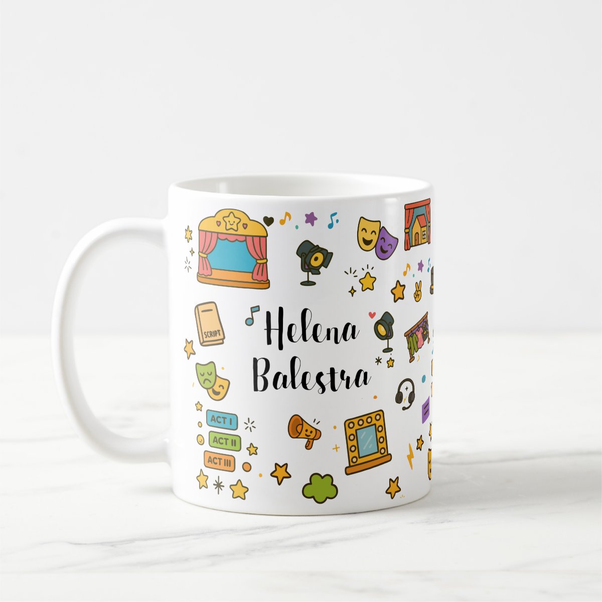 Caneca Infantil Personalizada Com Nome - Polimero Resistente Teatro infantil