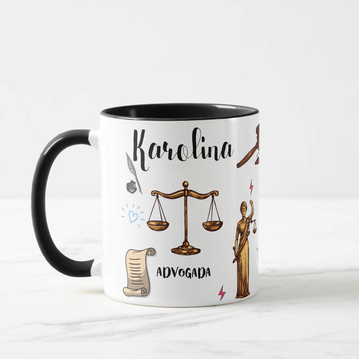Caneca Presente Profissão Direito Nome Advogado