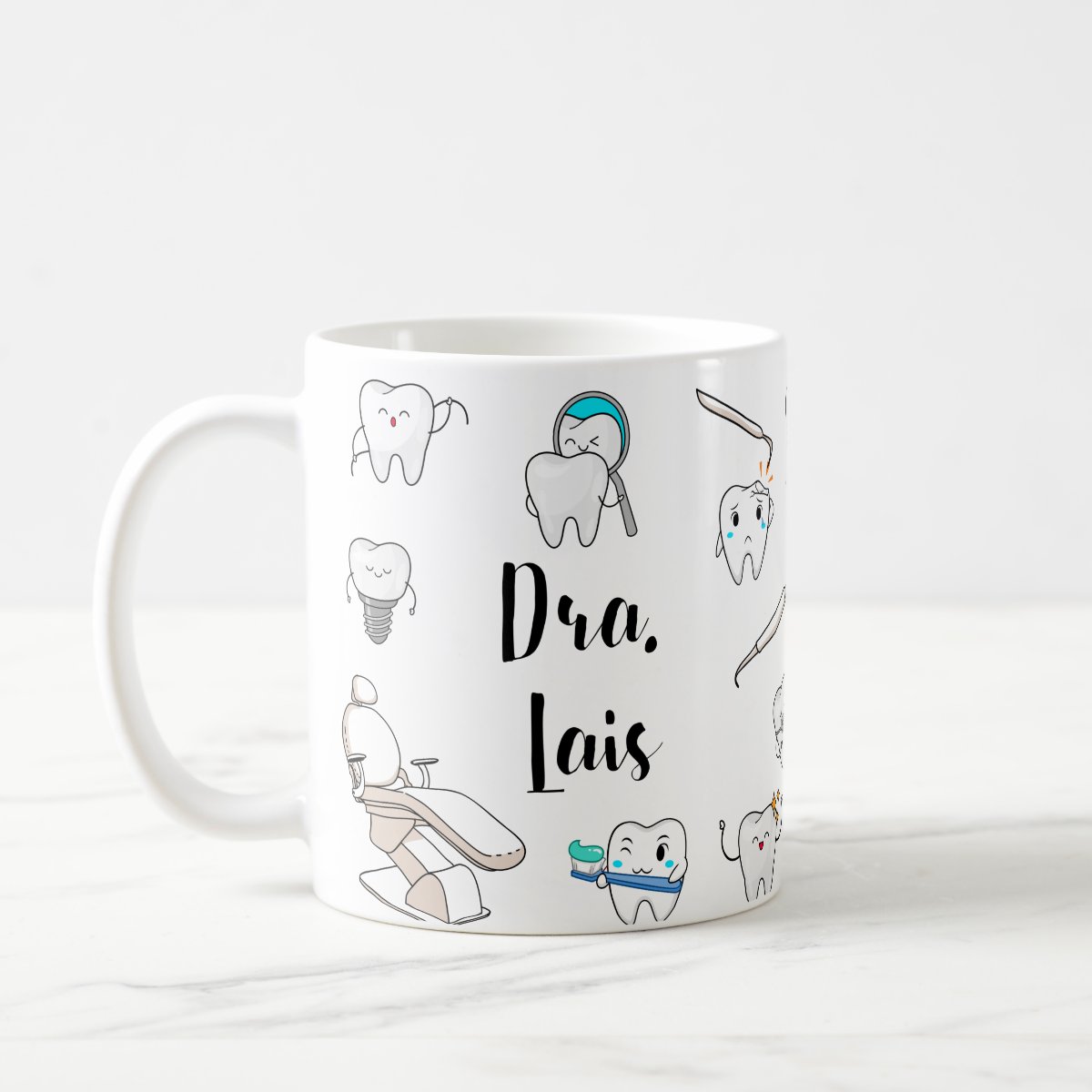 Caneca Personalizada Odontologia Formatura Dentista Nome - Profissões (Dentista)