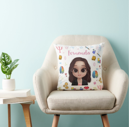 Almofada Decoração Personalizada Psicologia com Avatar