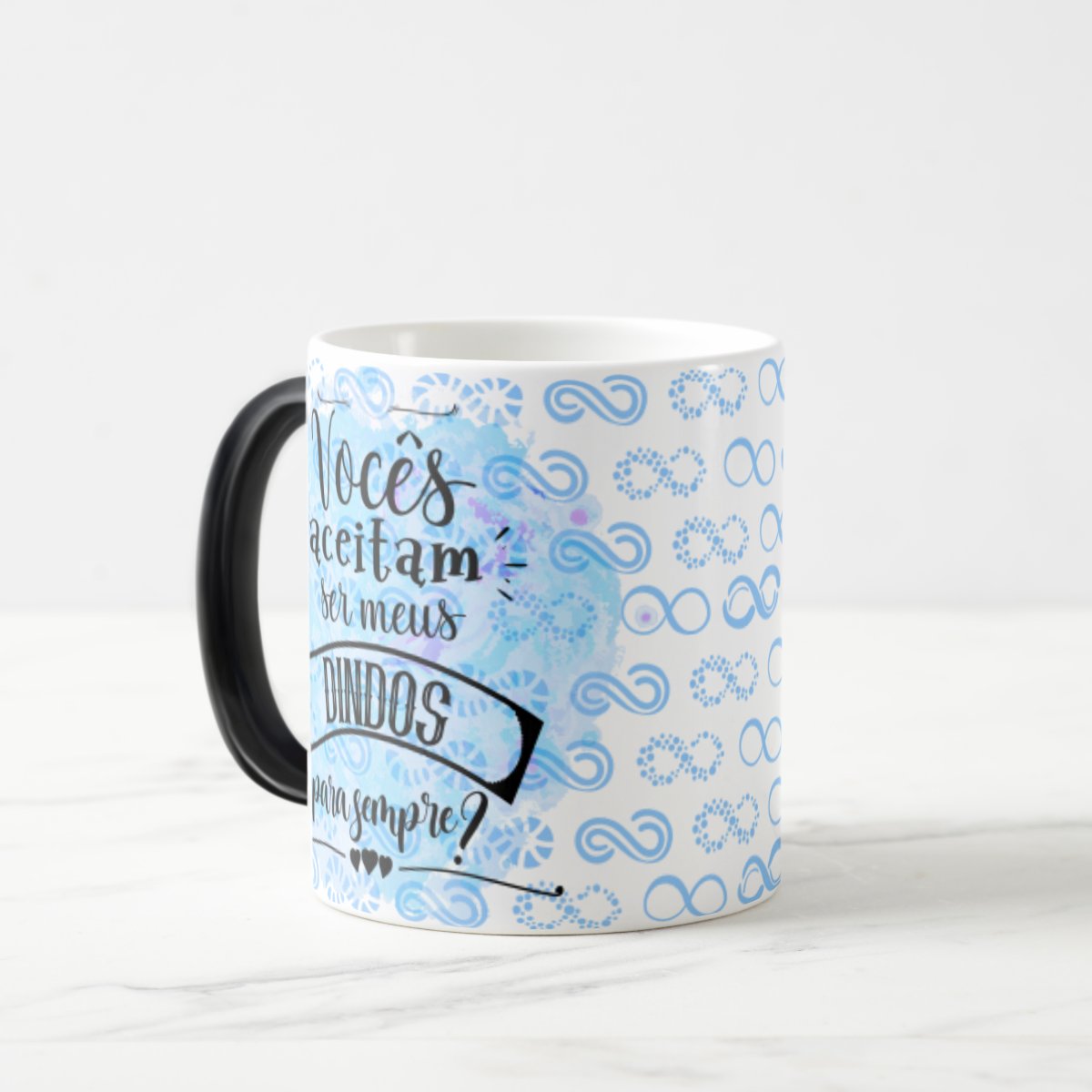 Caneca Mágica Convite Criativo Vocês Aceitam Ser Meus Dindos