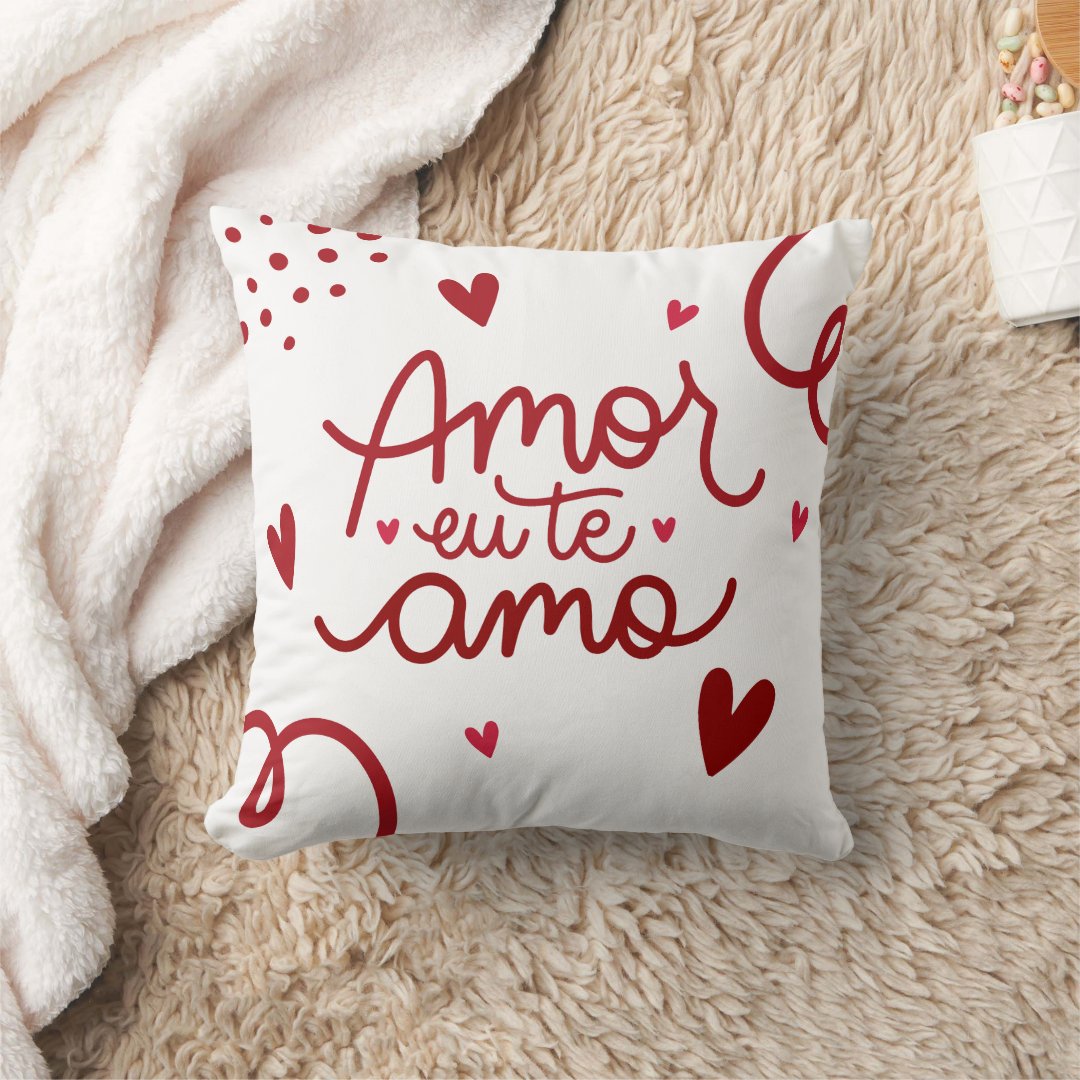 Almofada Decorativa Presente em Comemoração Amor Eu Te Amo - Outros (Casal)