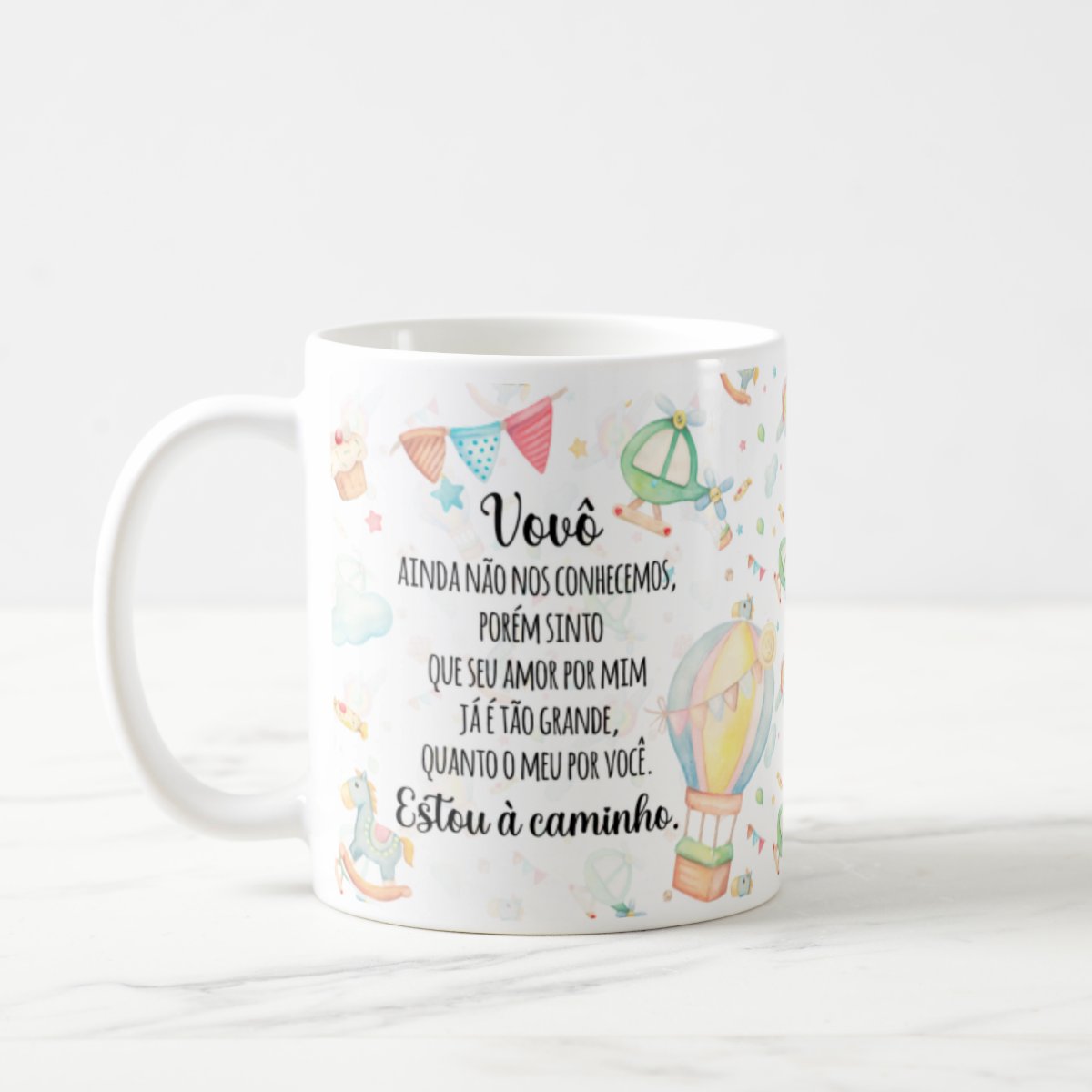 Caneca Presente Revelação de Gravidez Estou à Caminho Vovô