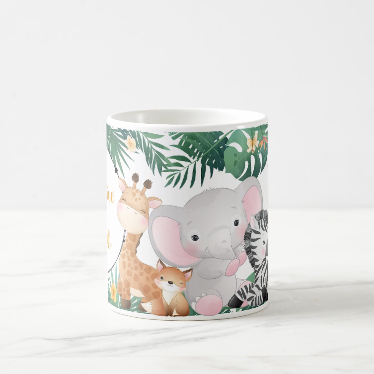 Caneca Lembrança Infantil Safari Aniversário Nascimento