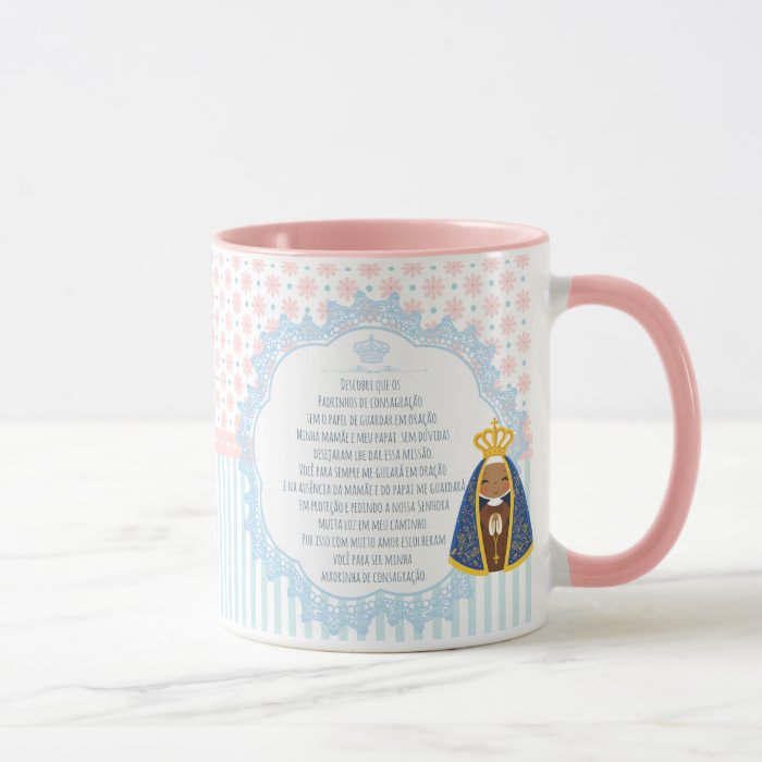 Kit 2 Canecas Personalizada Batismo Padrinhos de Consagração