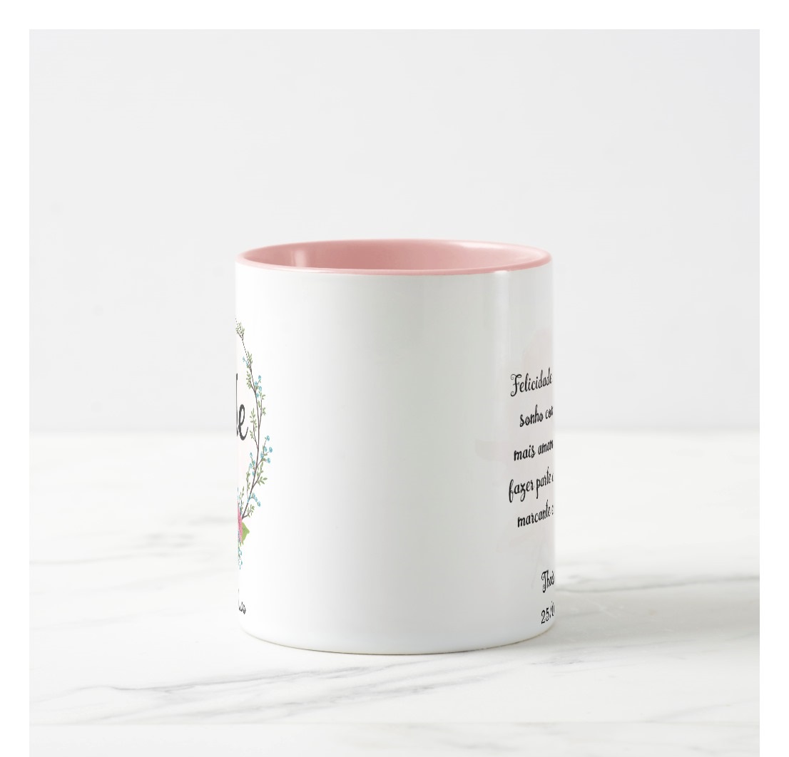 Caneca Personalizada Mãe Da Noiva Lembrança Casamento Rosa