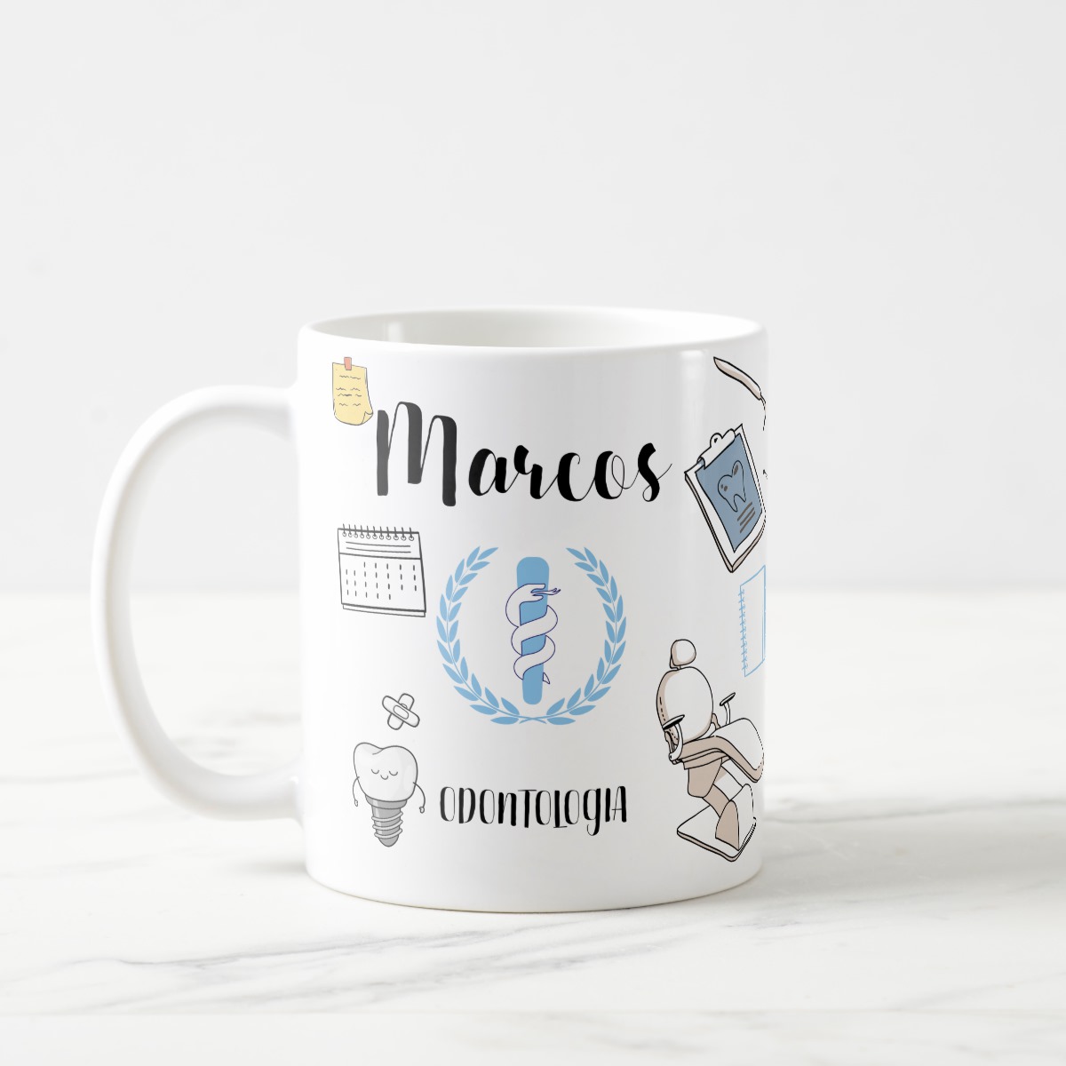 Caneca Profissão Dentista Presente Odontologia com Nome