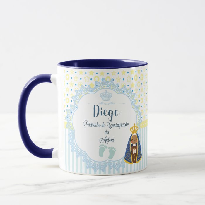 Kit 2 Canecas Personalizada Batismo Padrinhos de Consagração