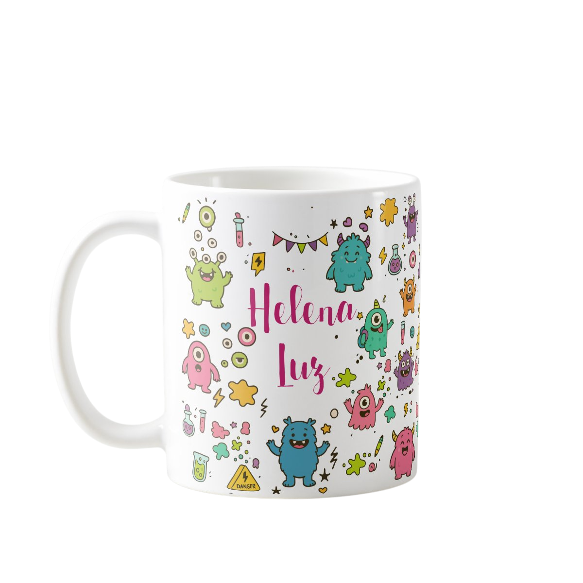 polimero plastico monstrinhos caneca infantil
