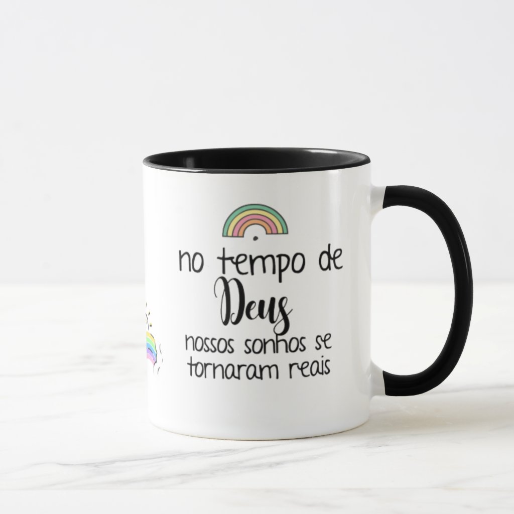 Caneca Presente Para Familia Gravidez Bebê Arco-íris - Anúncio de Gravidez (Mãe/Gestante)